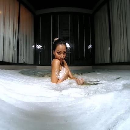 Attractive Asian model enjoys her body in a bath VR Porn Video